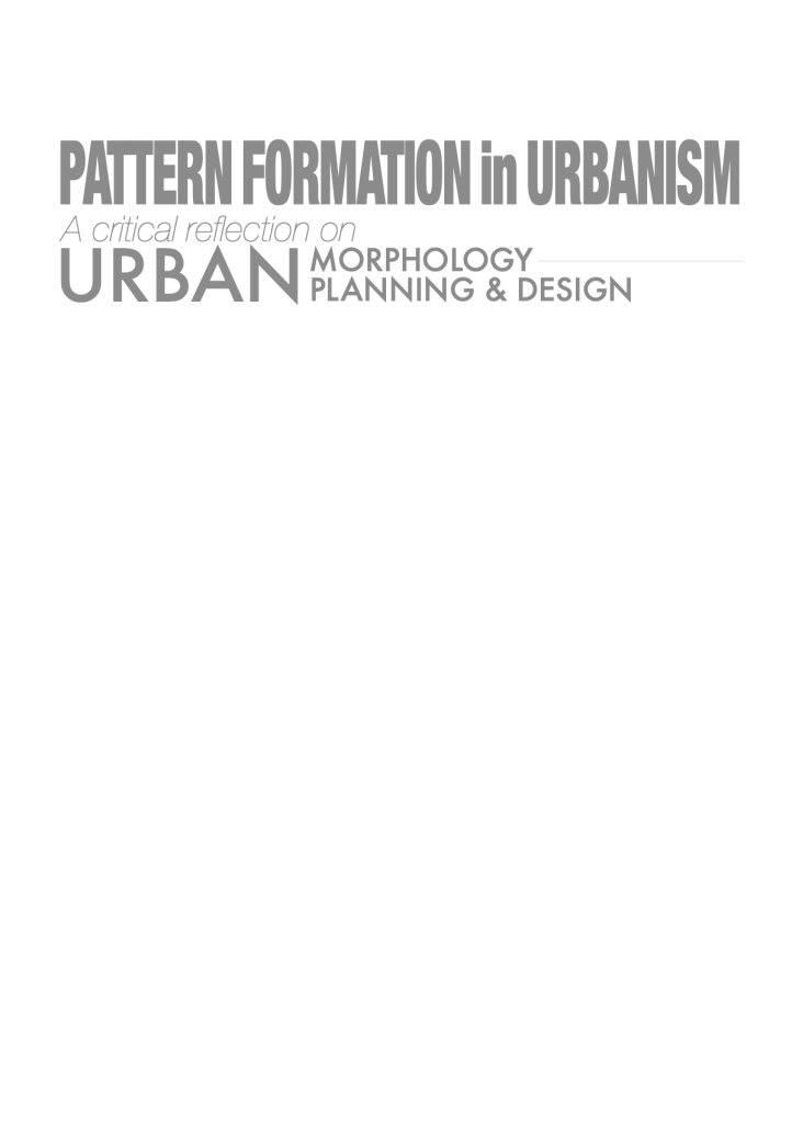 Pattern formation in urbanism