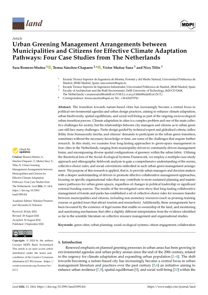 Urban Greening Management Arrangements