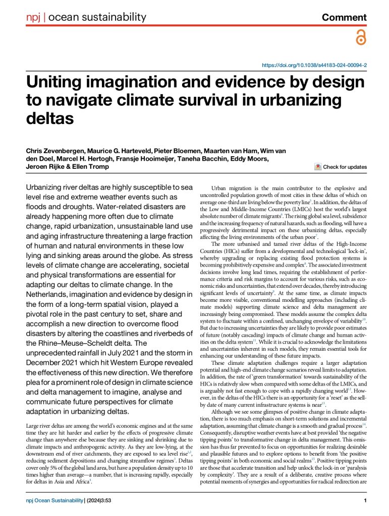 Uniting imagination and evidence by design to navigate climate survival in urbanizing deltas