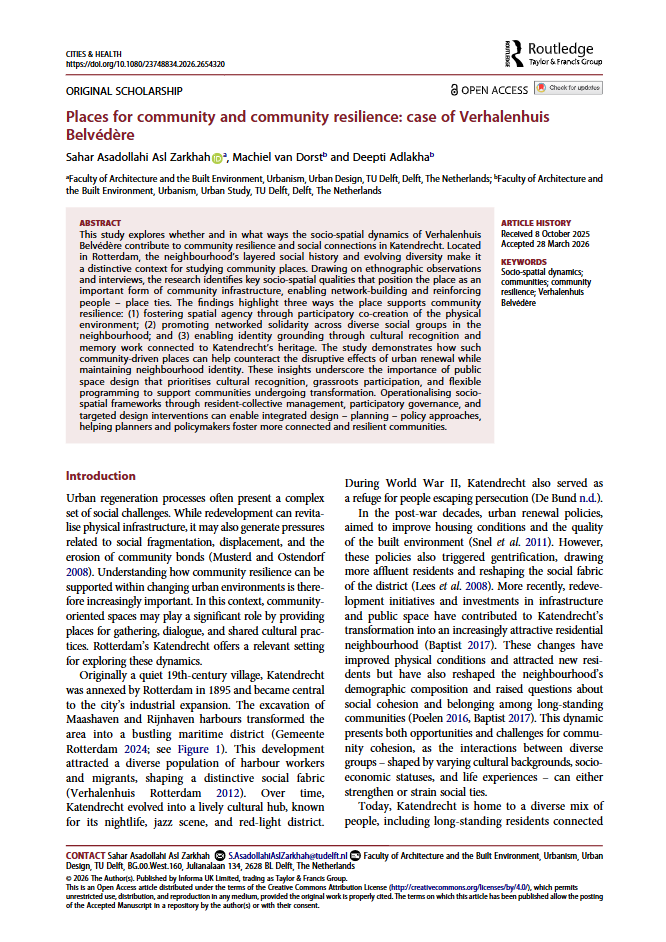 Places for community and community resilience: case of Verhalenhuis Belvédère